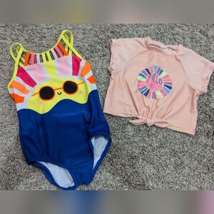Xs 4/5 cat & jack swimsuit rash guard set sun bundle